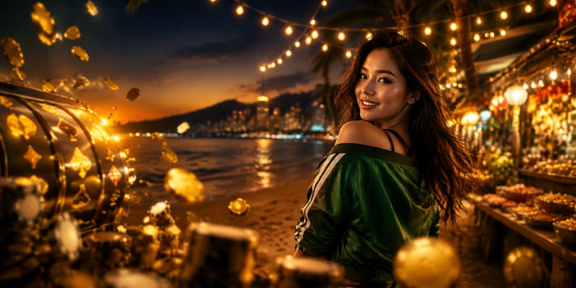 Người chơi slot game tại chợ đêm Phú Quốc trên thiết bị di động